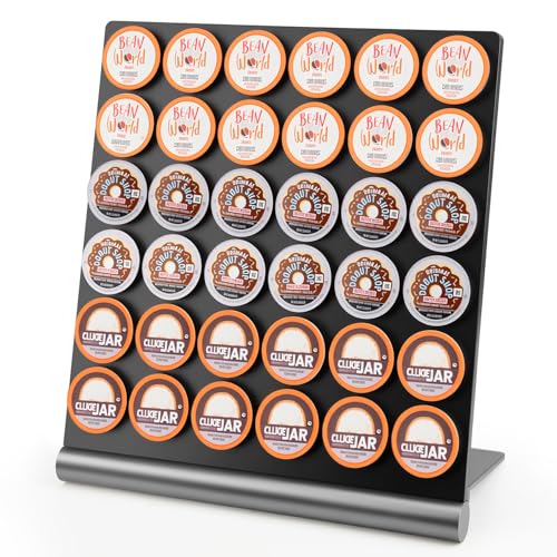 Comparison: Best K Cup Display 10 Tegrace Coffee Pods Holder Compatible With K Cup. K Cup Organizer, K Cup Holder, Holds 36 Pods for coffee station, Offices, and Kitchens, K-Cup Pod Holders Display Rack for Countertop