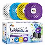 Trash Can Deodorizer & Odor Eliminator 4 in 1 – Garbage Can Deodorizer, Activated Charcoal Stick-On Odor Absorber for Garbage Cans = Up to 12 Months Freshness