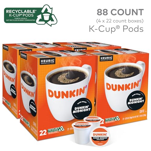 Dunkin' Donuts® Single-Serve Coffee K-Cup® Pods, Dark Roast, Case Of 88 K-Cup Pods