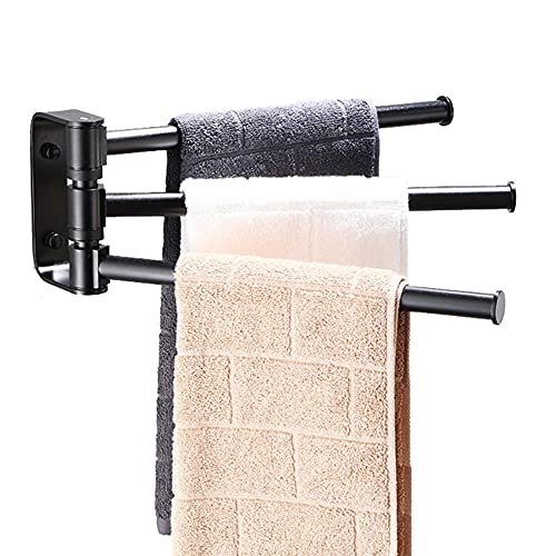 Barre de serviette rotative en aluminium adhésive pour salle de bain