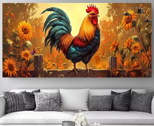 Broderie diamant kit complet adulte motif poulet tournesol pour 5D DIY loisir créatif