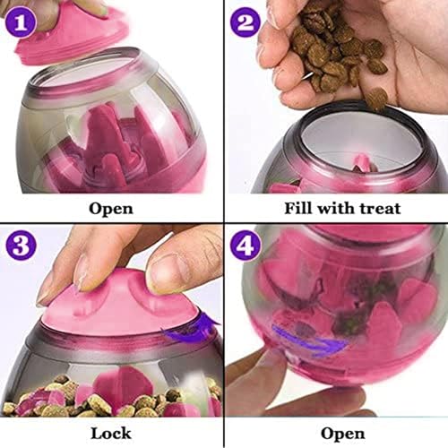 Image of SunGrow Puppy, Small Dog Breeds, and Pocket Pet Treat Ball, Boredom Buster Ends Naughty Chewing and Bloat, Encourages Exercise, Interactive Puzzle Feeder Ideal for Rabbits, Rats, and Hamsters, 4.6 inch