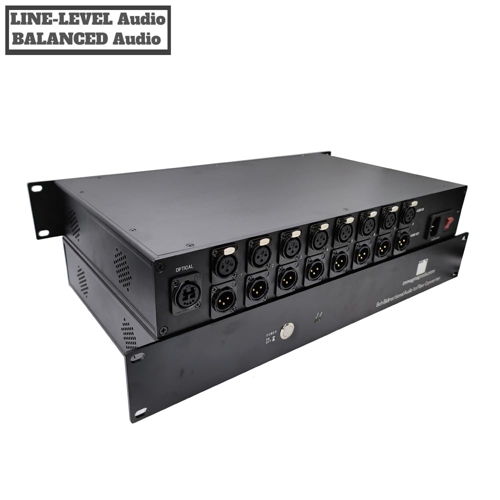 4 Channel 2 Way 24-bit XLR Line-Level Balanced Audio to Fiber Converter Over 20 Km SMF or 500 Meters MMF with 1U Chassis (BY-XLR-117-24B(8 Ch 2 Way Line Balanced Audio to Fiber with 1.5U)