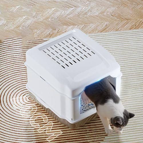 Caja sanitaria cerrada para gatos de acero inoxidable grande miniatura 1
