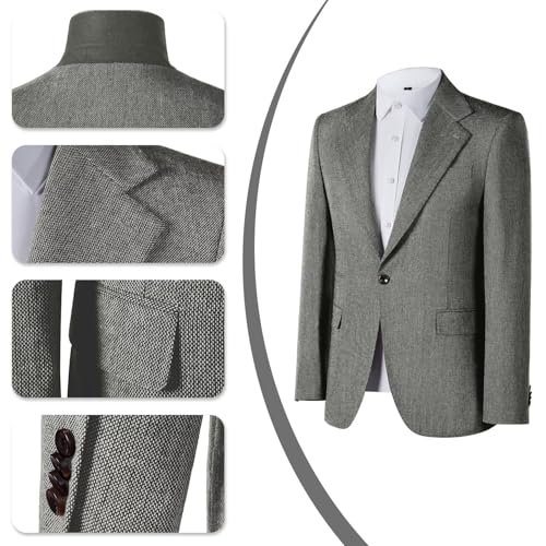 Mens Slim Fit Suit 2 Piece Tweed Suit for Men One Button Formal Wedding Prom Tuxedo Suits Jacket Pants Set3