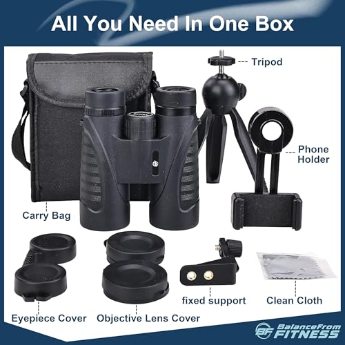 Binoculares Elevon 12x42 HD para adultos, ligeros y compactos miniatura 6