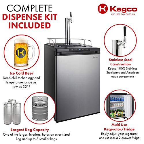 Kegco K309SS-1 Keg Dispenser, Stainless Steel