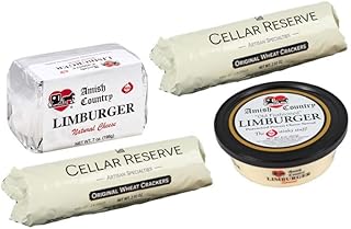 Limburger Cheese | Specialty Cheese | Authentic Amish Country Cheese | Gourmet, Bold & Pungent Flavor | Fresh & Aged for Rich Taste | (Sampler, Limburger)