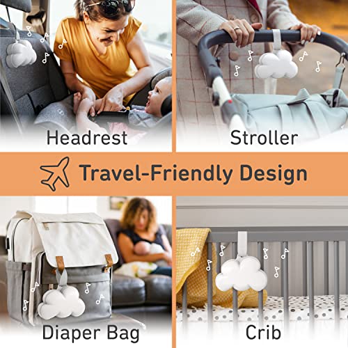 Pure Enrichment PureBaby Cloud Portable Sound Machine and Night Light - 15 Soothing Sounds, Travel Friendly, Battery Operated, Ideal for Baby and Kids on The Crib, Stroller, Headrest, and More - Image 6