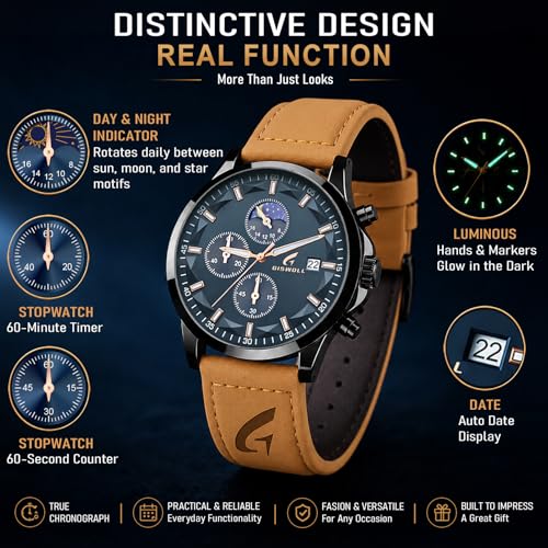 Fashion Casual Analog Watches for Men with Functional Chronograph Subdials - Image 3