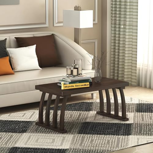 Image of MAMTA DECORATION Solid Sheesham Wood Coffee Table for Living Room | Wooden Center Table for Home, Hall, Office & Lounge | Modern Teapoy /Tea Table | Rectangular Wooden Coffee Table | Walnut Finish