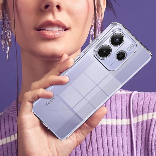 Image of KACA Clear Back Cover Case for Redmi Note 14 5G |Case for Redmi Note 14 5G|Shockproof Bumper TPU Protective Design - Transparent