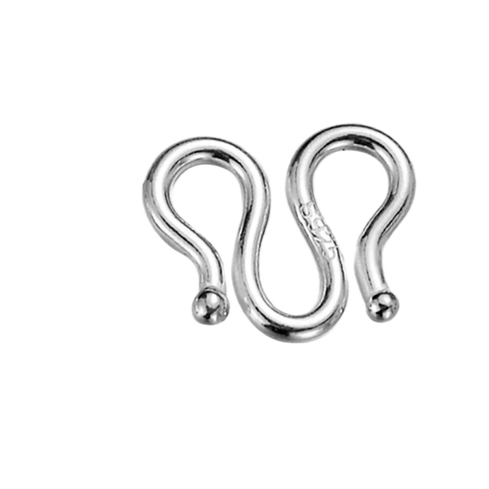 Ganchos SW de Plata de Ley 925, conector extensor de cierre, hipoalergénico for pulsera, collar, fabricación de joyas, 2 uds.(S 7.8x11.7mm)