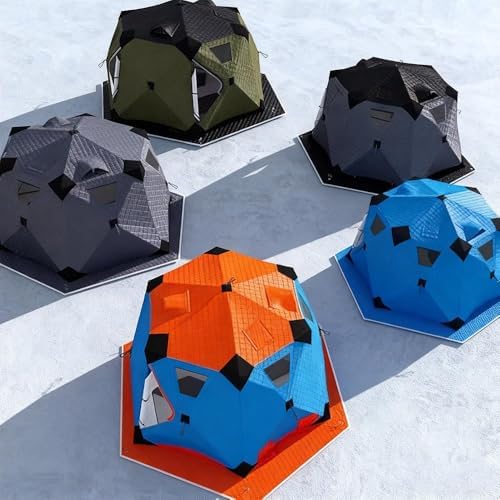 2.6m Winter Fishing Shelter - Insulated Pop-Up Ice Fishing Tent for 3-5 Adults, 420D Windproof Fabric, Spacious 4.4sqm, Includes Stove Jack for Warmth