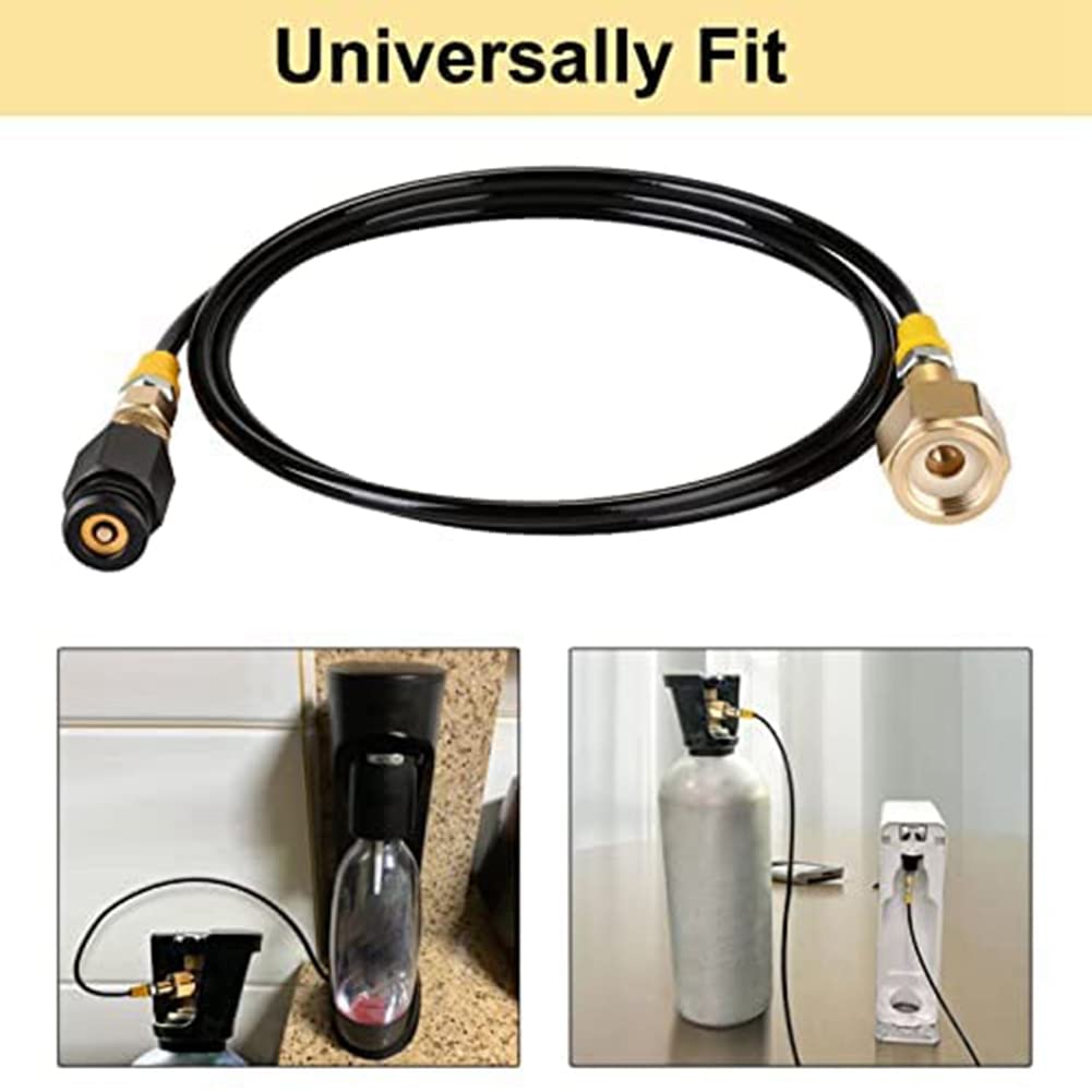 CGA320 a TR21-4 Soda Maker Co2 serbatoio cilindro adattatore diretto con tubo ad alta pressione da 60 pollici, connettore soda