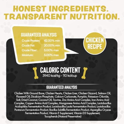 Image of Freeze Dried Dog Food for Small & Large Dogs, 16 Oz (500+Pieces) Chicken Dog Food Toppers for Picky Eaters, USA Made- Grain Free & All Natural Freeze Dried Treats Made with 96% Meat Organs
