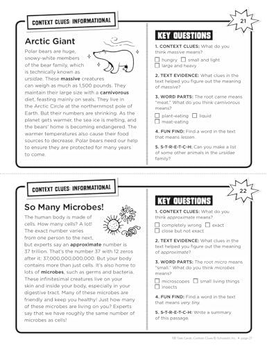 100 Task Cards: Context Clues: Reproducible Mini-Passages With Key Questions to Boost Reading Comprehension Skills - Image 3