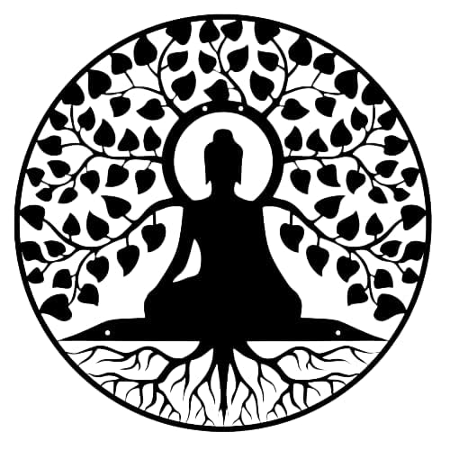 BiyoWood Buddha Wall Art,WOODEN (30x30 CM) 3MM THICKNESS WOODEN WALL ART BLACK TEXTURE wall