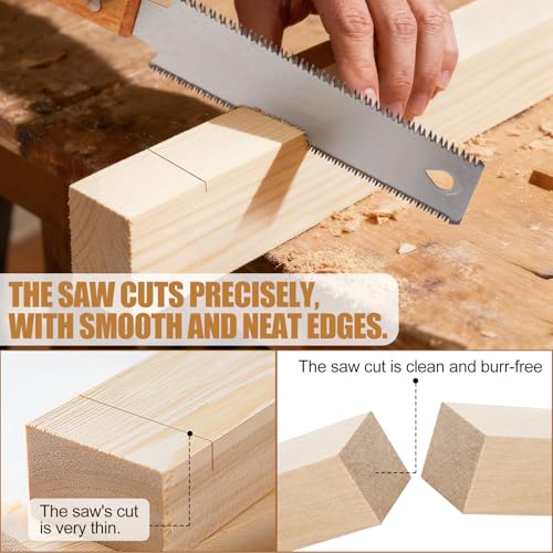 Image of Japanese Hand Saw 2 Pack, 6 Inch Double Edge Pull Saw for Flush Cuts