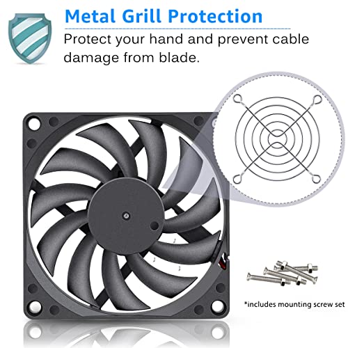 Image of GDSTIME Ultrathin 80mm x 80mm x 10mm 12V Brushless DC Cooling Fan for Laptop, Desktop, Server, Gaming Console, Router, Printer, Amplifier, Inverter
