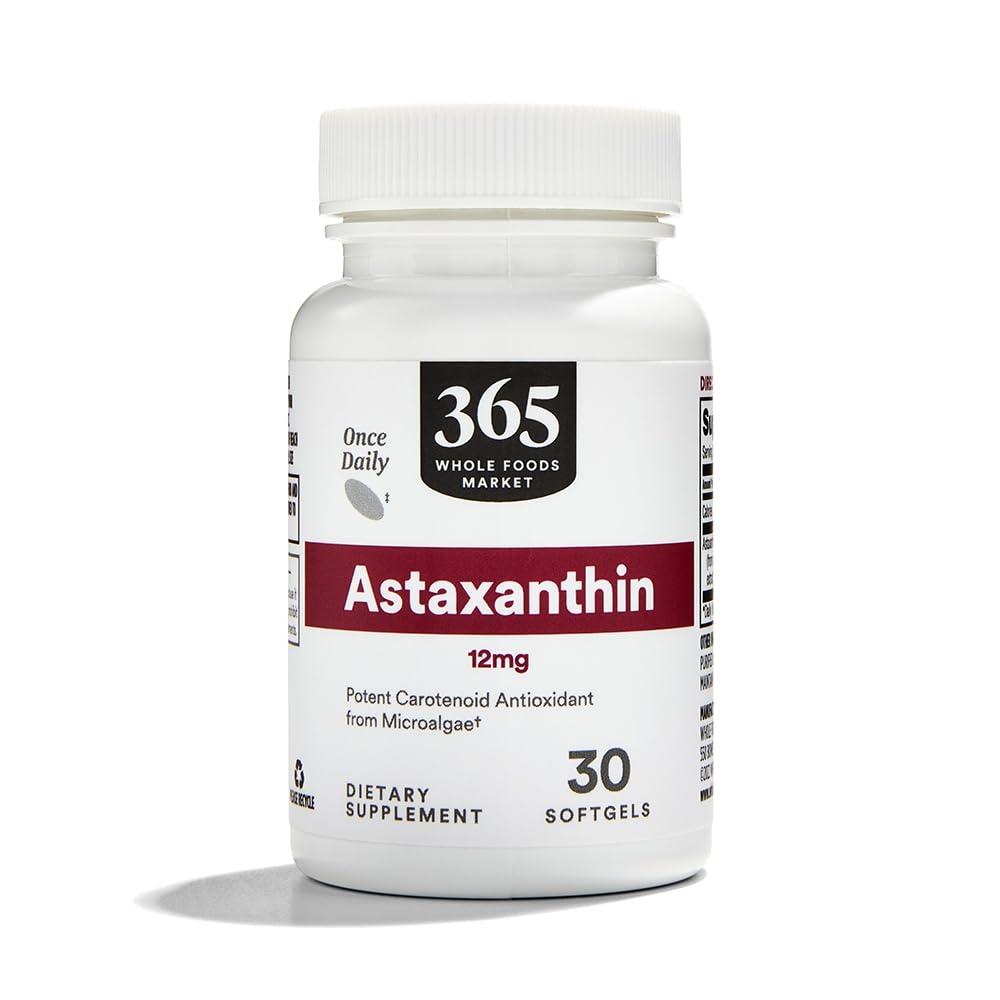 Whole Foods Market, Astaxanthin 12mg, 30 ct 30 Count (Pack of 1)