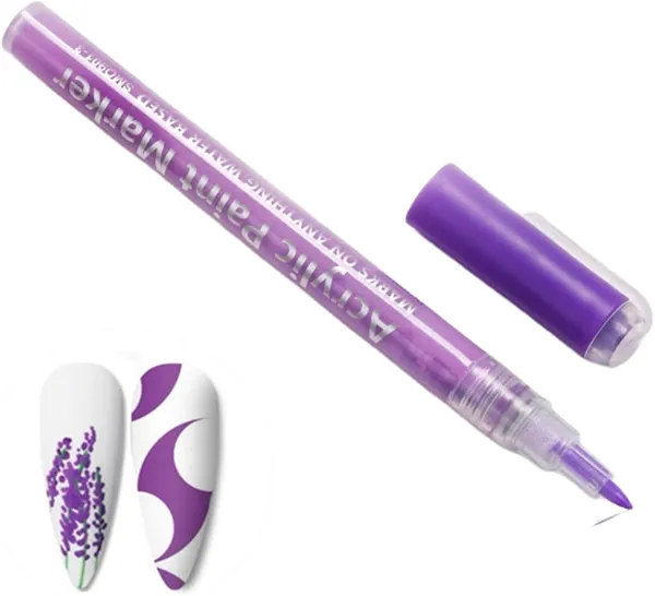 Nail Art Pen,1 PCS Nail Polish Pen, Nail Pencil, DIY Drawing Painting Pen, for Nails DIY (#06 Purple)