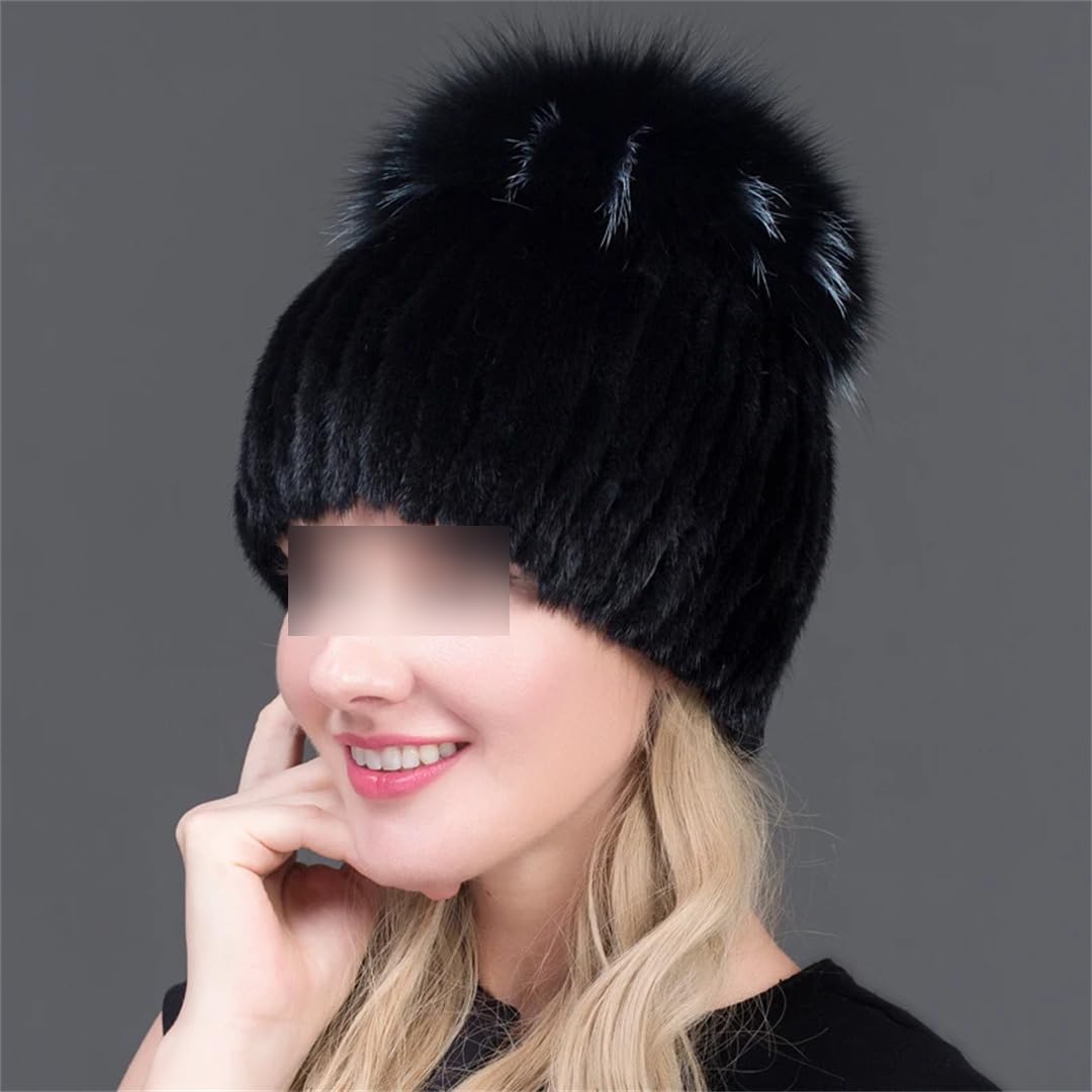 Moda Inverno Caldo Donne Knit Caps Faux Peloso Caldo Moda Sci Berretti