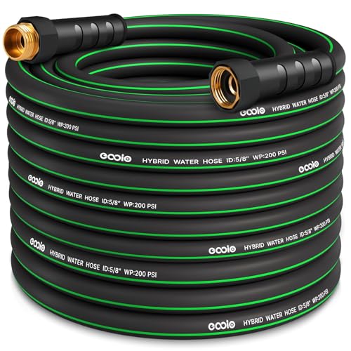Heavy Duty Garden Hose 75ft NON-EXPANDABLE Flexible Water Hose Kink Resistant Lightweight Hybrid Hose Leakproof Hose Male to Female Fittings