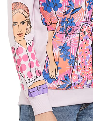 Image of Max Women Graphic Printed Full Sleeves Regular Fit Polyester Round Neck Sweatshirt