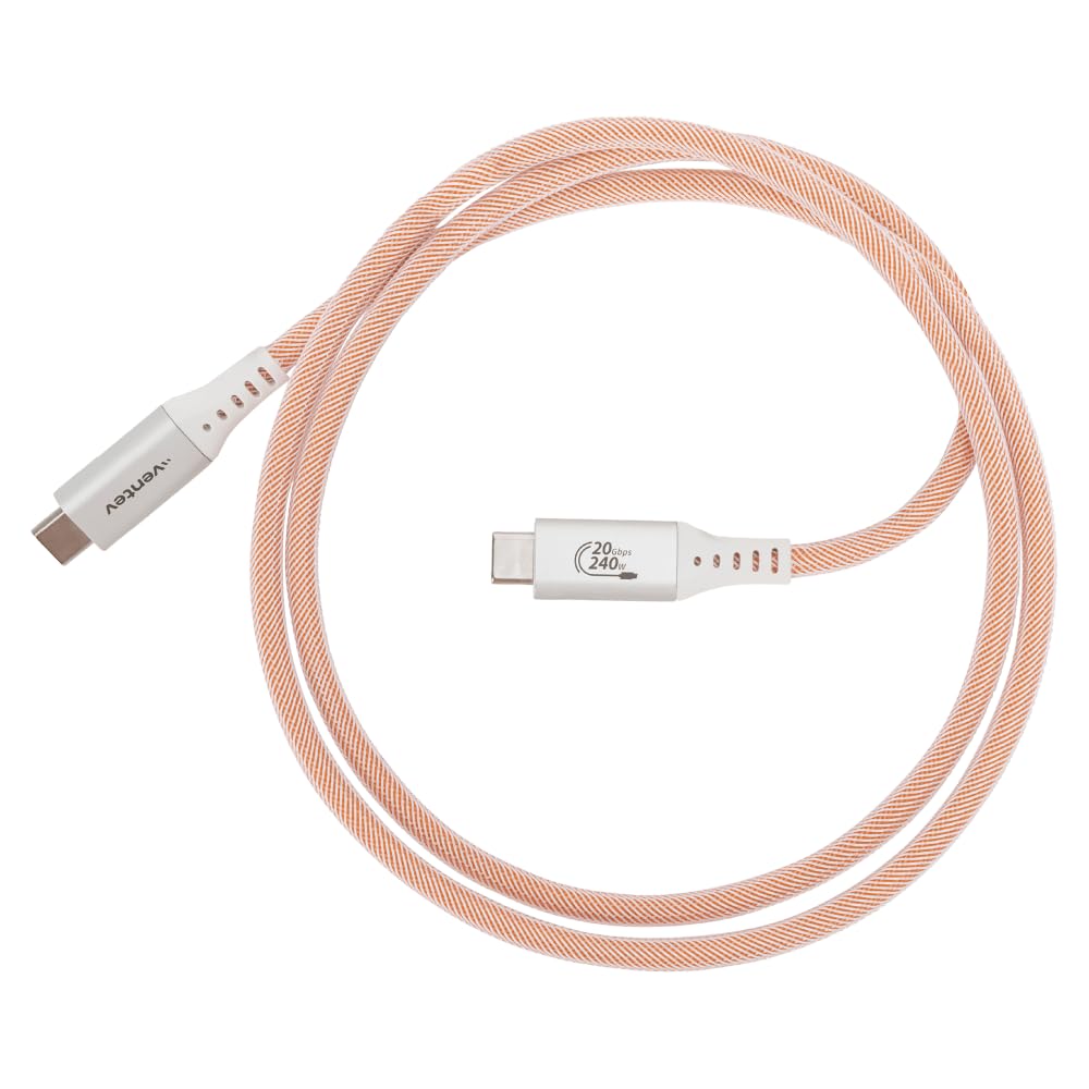 Ventev ULTRAFAST Duo USB-C a USB-C 2-in-1 ad alta velocità e trasferimento dati ultra resistente cavo da 0,9 m