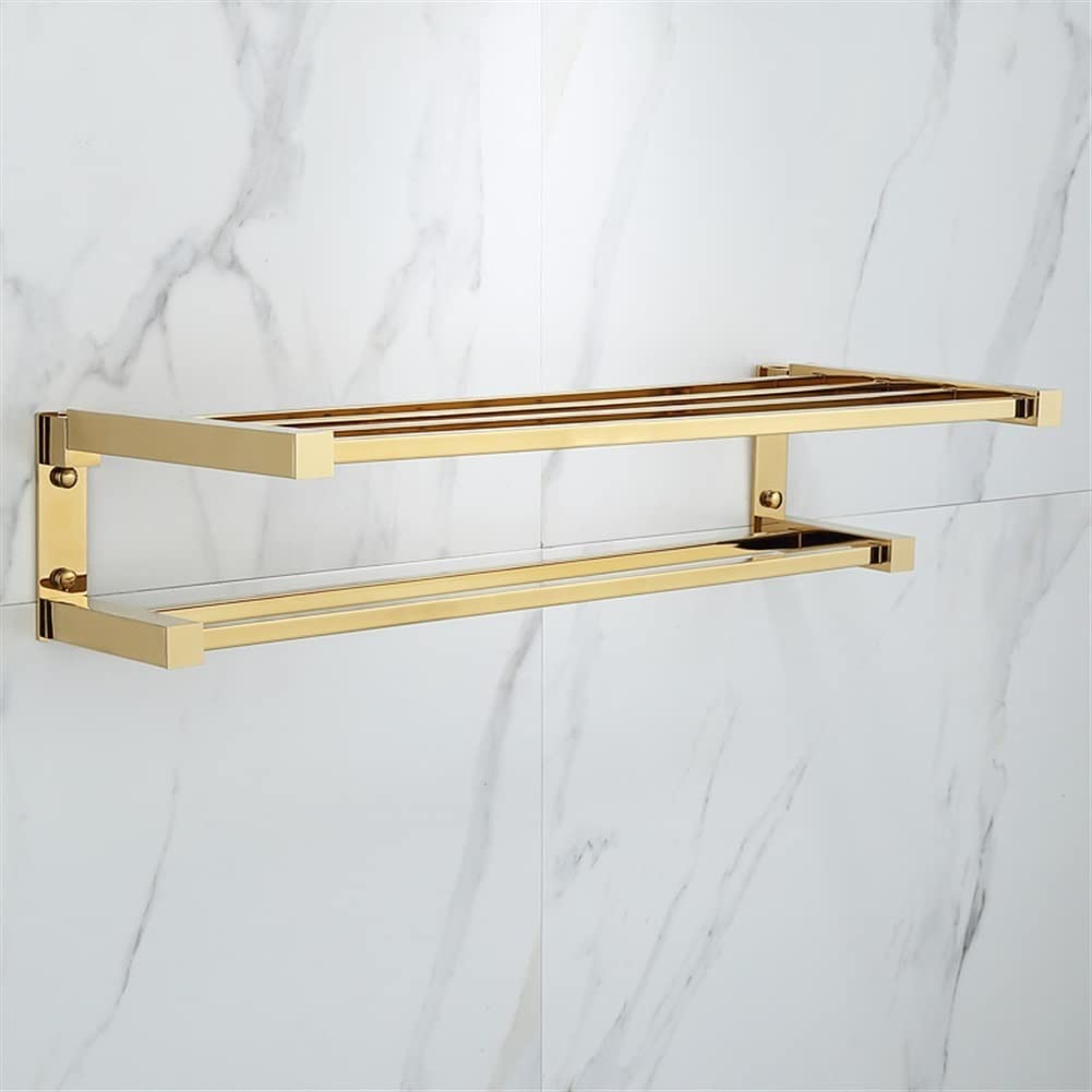 Porte-serviettes en laiton massif au design élégant pour salle de bain