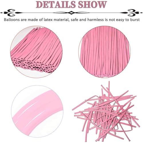 Image of Light Pink Long Balloons Premium 260 Twisting Animals Magic Balloons for Birthday Kids Wedding Party Supply 100pcs