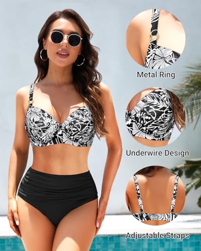 Image of Aqua Eve Women Underwire Bikini Top - Push Up Swimsuit Top Bra Padded Bathing Suit 2026 Twist Front Swimwear