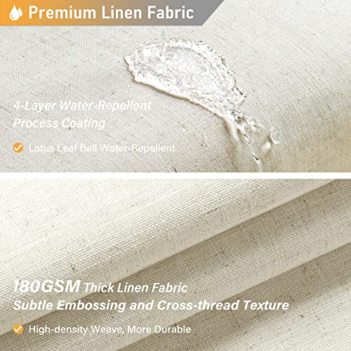 Bttn Linen Fabric Shower Curtain, Textured Cloth Neutral Shower Curtain Set With Plastic Hooks, Machine Washable, Water Repellent, Farmhouse Country Chic Shower Curtains For Bathroom - Natural - 72X72 #TOP2