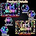 7x5ft Neon Let's Glow Party Backdrop Colorful Photography Background Glow in The Dark Party Supplies, Neon Party Decorations for Kids Birthday Supplies (82.7 x 59 Inch)