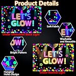 6x4ft Neon Let's Glow Party Backdrop Colorful Photography Background Glow in The Dark Party Supplies, Neon Decorations for Kids Birthday Supplies (71 x 47 Inch) - Image 3