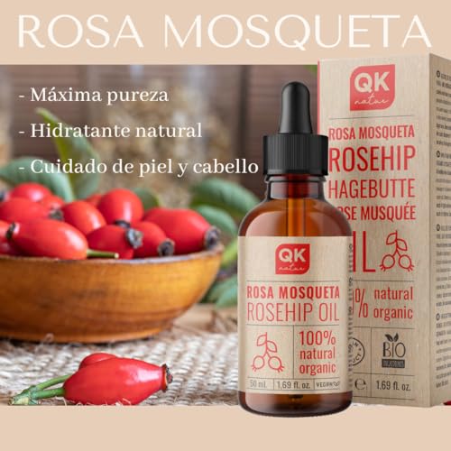 Olio Di Rosa Canina Vegano 100% Puro Biologico - 50 Ml - Flacone In Vetro - Per Cicatrici E Smagliature - Antirughe Antietà - Bio - Spremuto A Freddo - 3