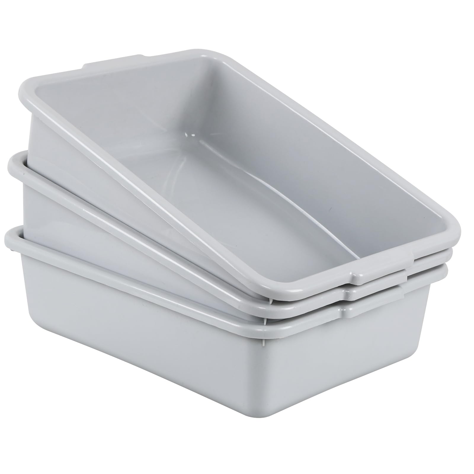 Lot de 3 bacs à vaisselle peu profonds en plastique de 13 litres