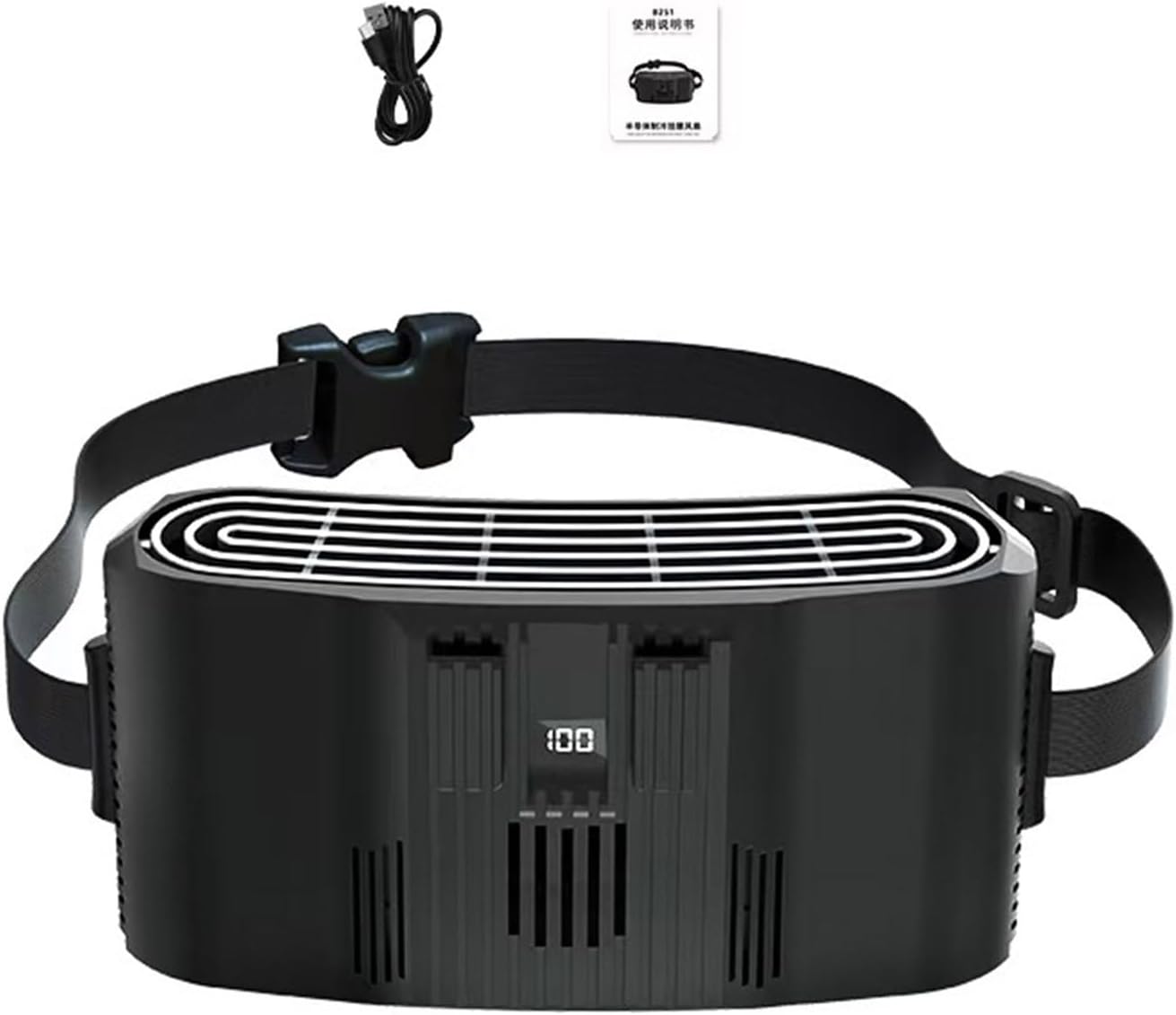 Portable 100 Speed Waist Fan Belt Waist Fan Portable Clip Belt Cooling Rechargeable Mobile for Camping Fishing Cooling for Outdoor