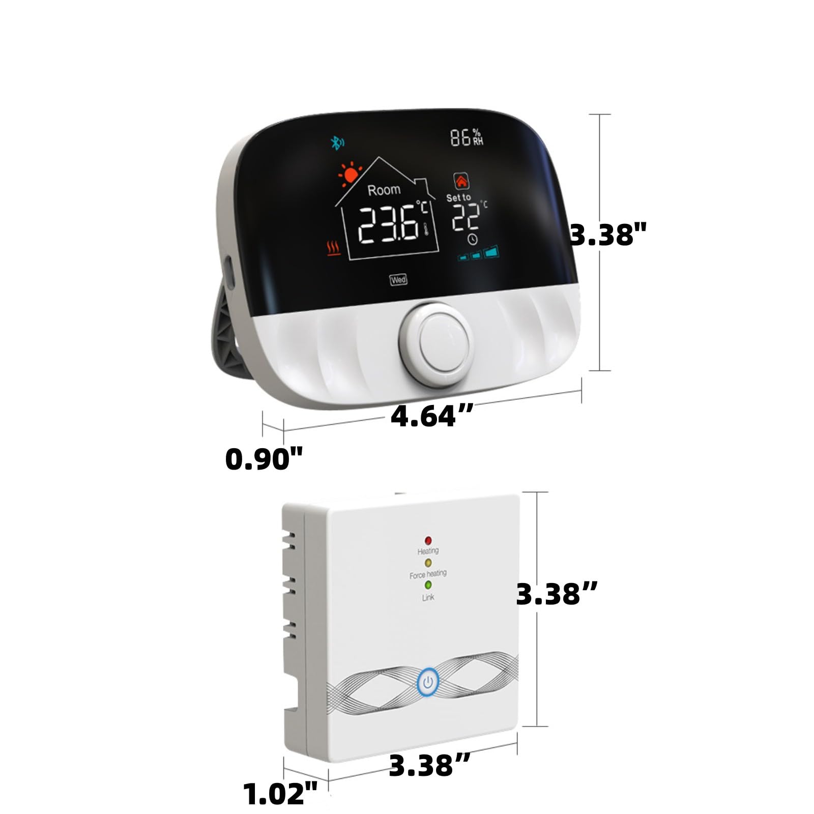 Bezprzewodowy termostat z pilotem zdalnego sterowania, termostat energooszczędny, programowalna regulacja temperatury, termostat mini do ogrzewania, funkcja wielofunkcyjna, łatwa instalacja,