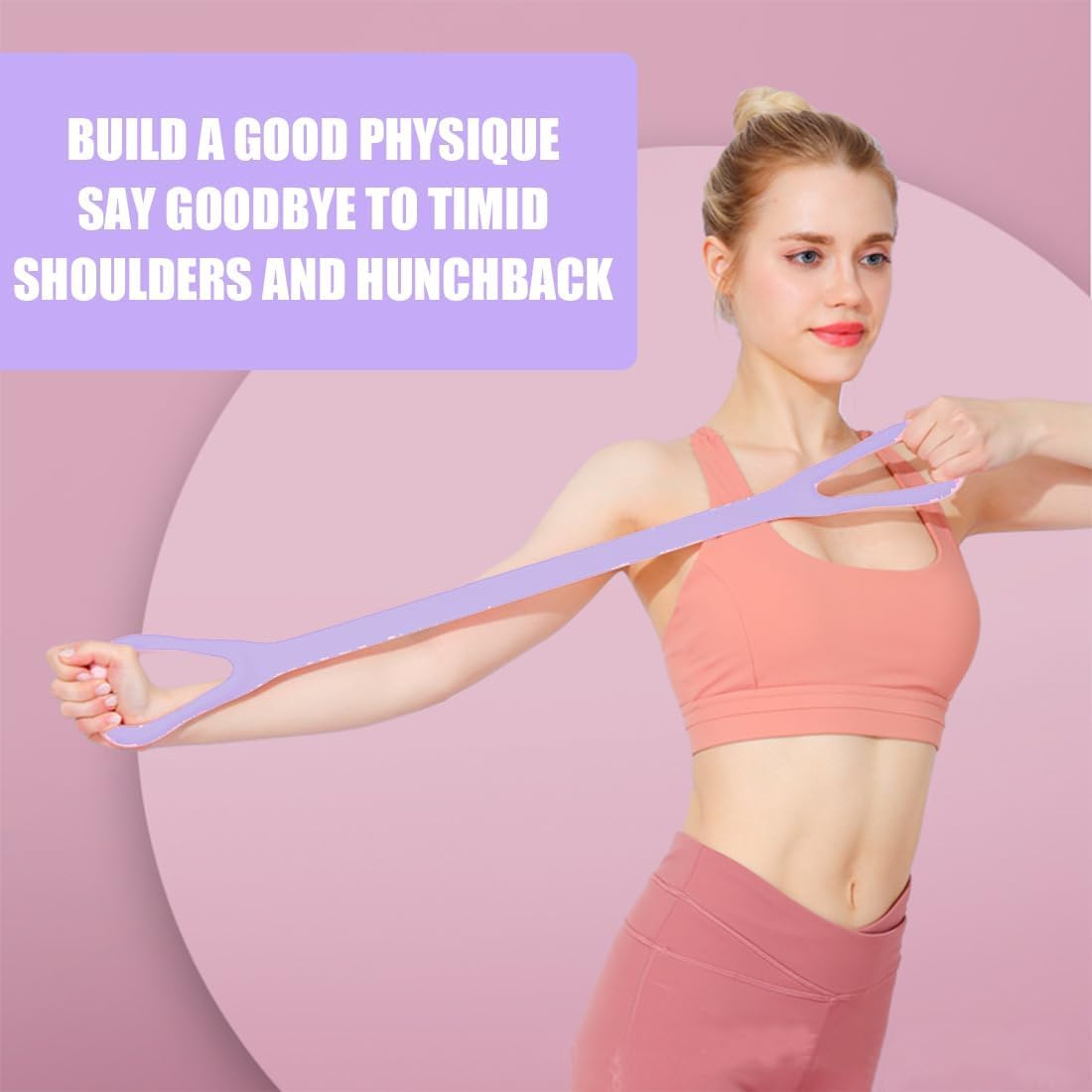 Bande de résistance élastique pour exercices d'étirement dos, bras, épaules, yoga, pilates