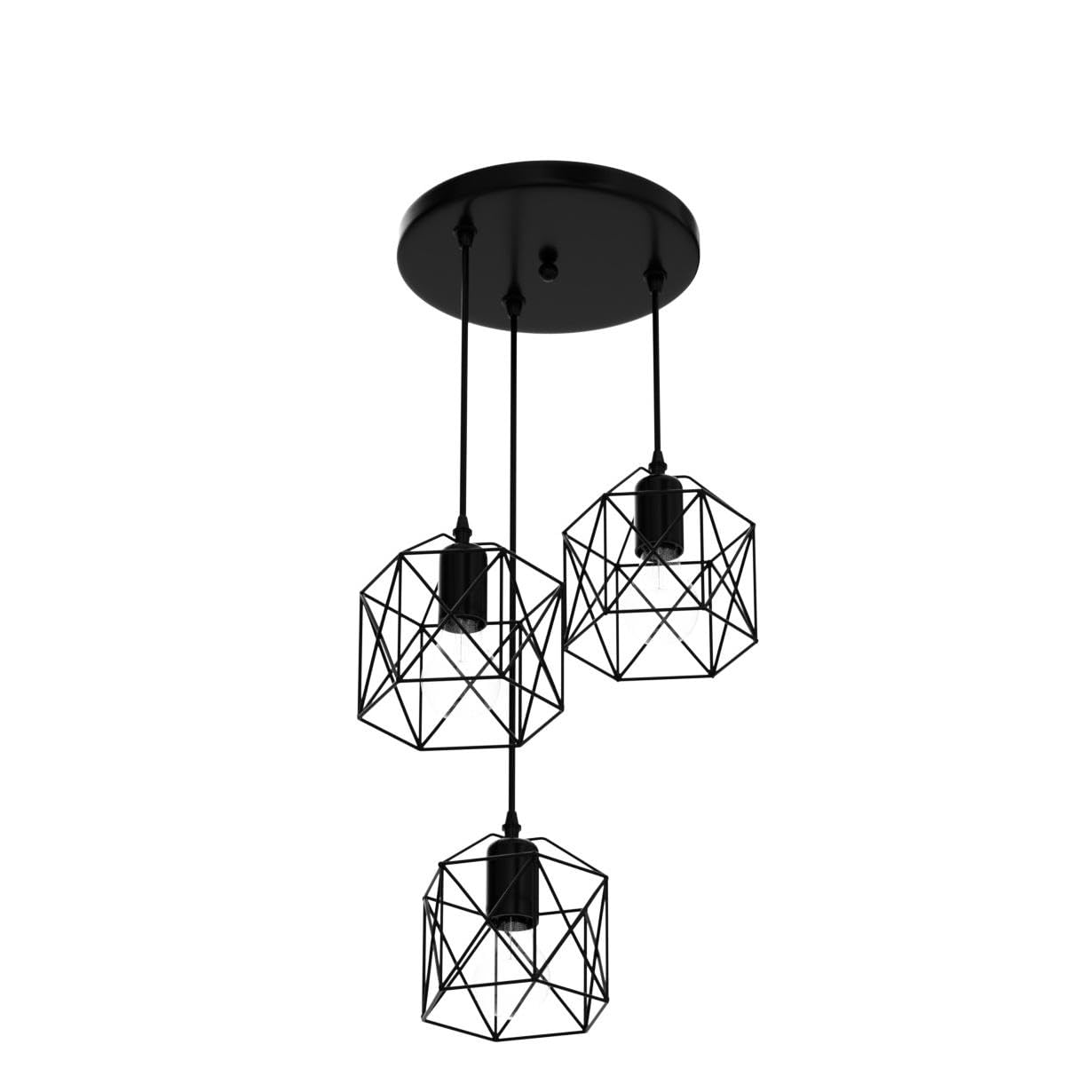 Lampadario da biliardo in ferro battuto vintage • Illuminazione Italia