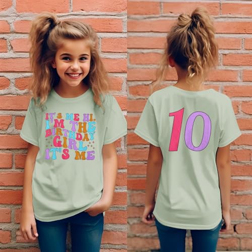 Image of Its Me Hi Im The Birthday Girl Its Me Birthday Girl Shirt Kid B-Day T-Shirt Party Tee Outfit Short Sleeve Tops 6-12Y