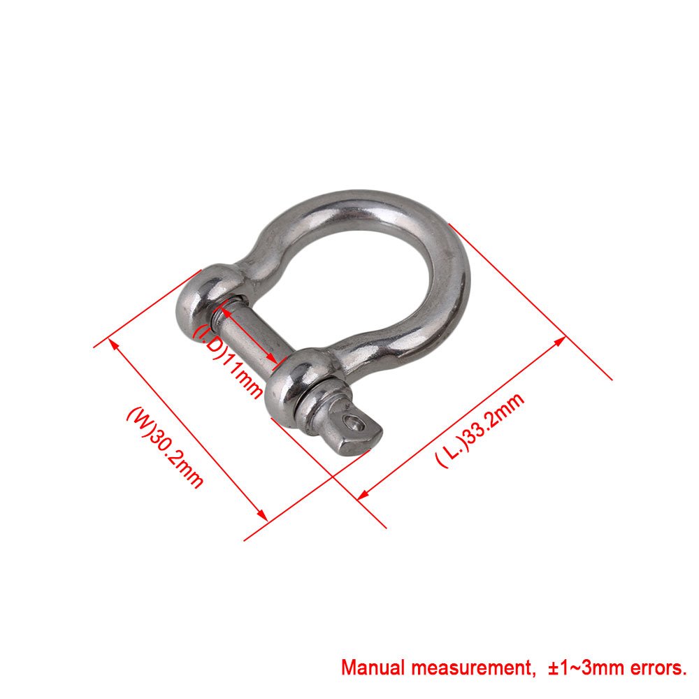 BQLZR M6 Silver 304 Stainless Steel Rustproof Screw Pin Anchor Bow Shackle Clevis European Style Pack of 5 4