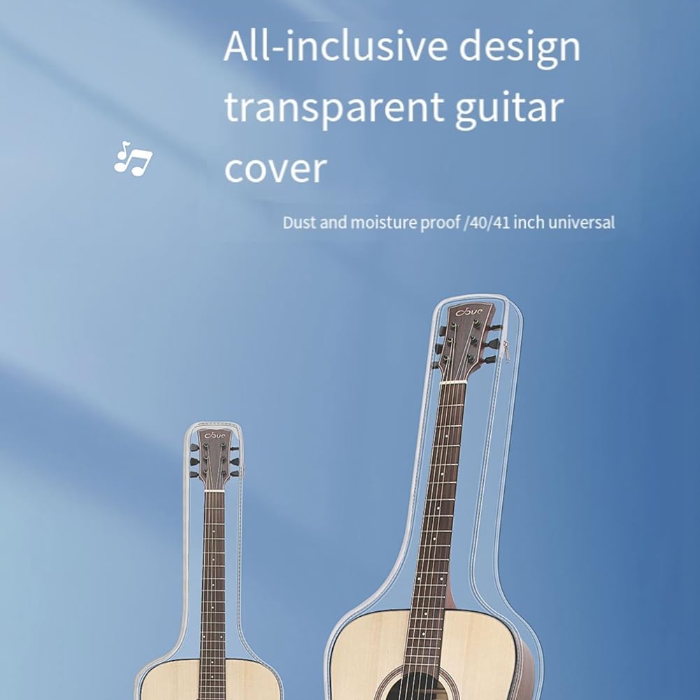 1 Pezzo Antipolvere per Chitarra Trasparente Traslucido Antipolvere Impermeabile per Chitarra Elettrica Acustica Borsa di Immagazzinaggio di Protezione, trasparente