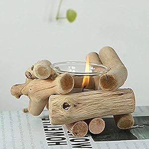 Sziqiqi Handmade Wooden Tea Light Candle Holder with Glass Cup Rustic Country Coastal Style for Farmhouse Home Decoration Home Altar Decoration Holoday Wedding Decoration Sziqiqi Handmade Wooden Tea Light Candle Holder with Glass Cup Rustic Country Coastal Style for Farmhouse Home Decoration Home Altar Decoration Holoday Wedding Decoration