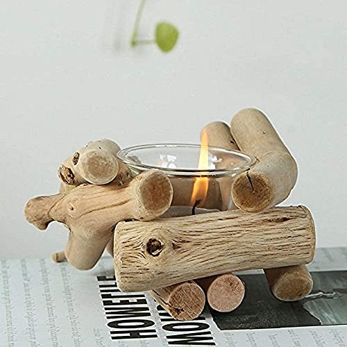 Sziqiqi-Handmade-Wooden-Tea-Light-Candle-Holder-with-Glass-Cup-Rustic-Country-Coastal-Style-for-Farmhouse-Home-Decoration-Home-Altar-Decoration-Holoday-Wedding-Decoration Sziqiqi Handmade Wooden Tea Light Candle Holder with Glass Cup Rustic Country Coastal Style for Farmhouse Home Decoration Home Altar Decoration Holoday Wedding Decoration