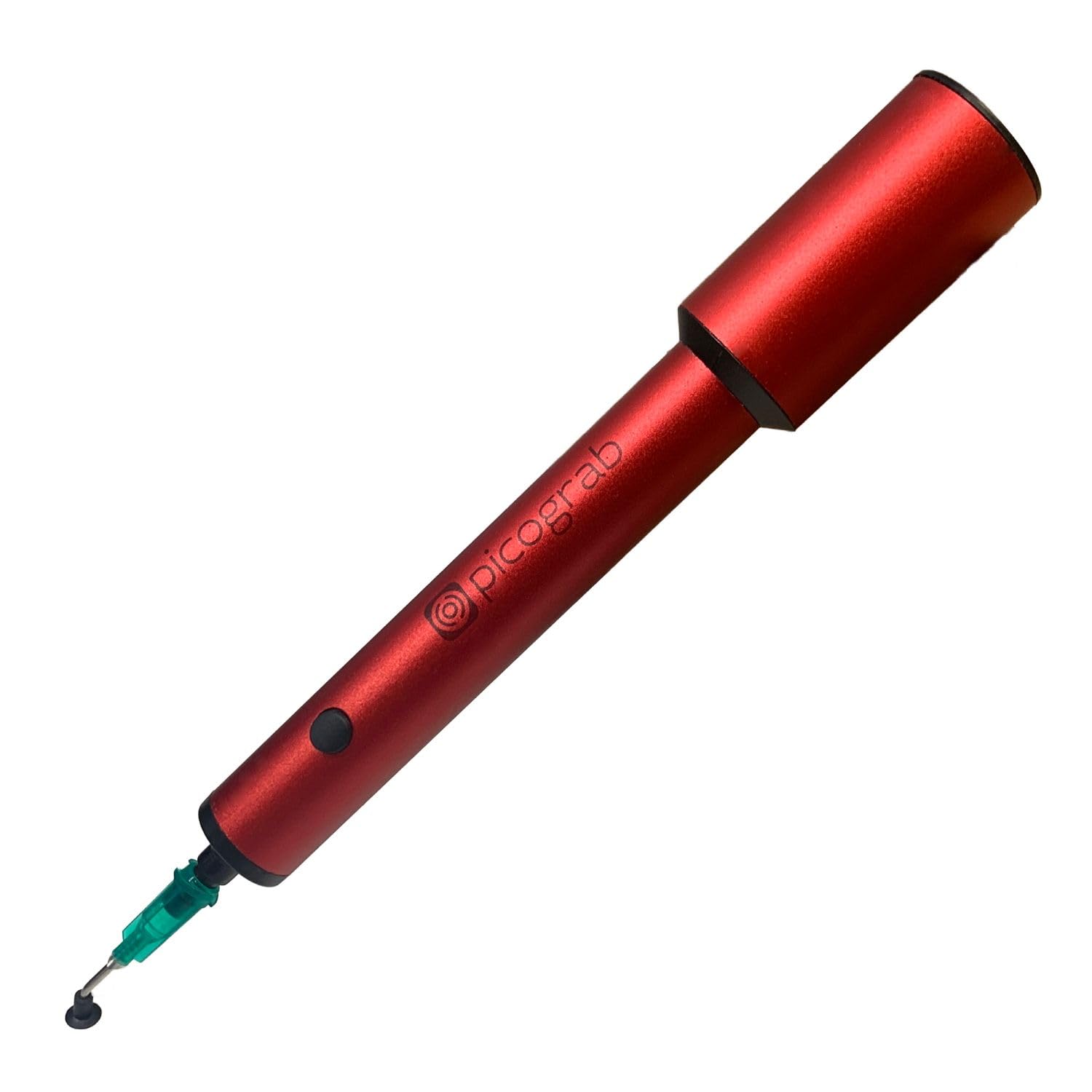 Rechargeable ESD Vacuum Pen for IC Component Placement and SMD Chip Rework, with 3 Suction Cups, 6 Interchangeable Nozzles, Aluminum Body, USB-C Port, and Up to 10 Hours of Battery Life.