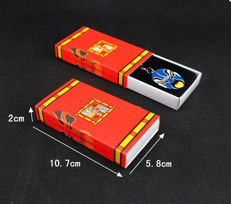 Individuelles LOGO Chinesische Peking-Oper Souvenir Metall Schlüsselanhänger Großhandel Veranstaltungen Geschenke Schlüsselanhänger for Frauen Männer/1036(Blue With Gift Box (10 Pcs))