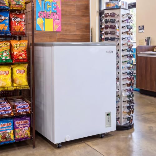 Image of KoolMore 24 in. Commercial Flat Top Ice Cream Display Freezer, NSF Listed, 5 Cu. Ft. in White